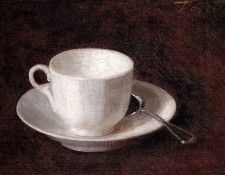 Fantin Latour Henri White Cup And Saucer. -, ---