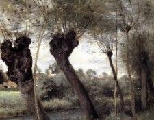 Corot Saint Nicholas les Arras Willows on the Banks of the Scarpe. , --