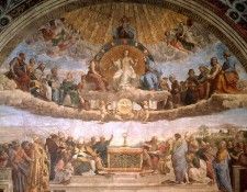 The Dispute of the Holy Sacrament, Raphael, 1511 - 1600x1200. 