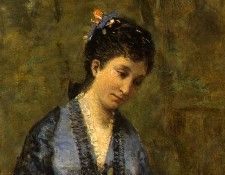 Corot Madame Stumpf and Her Daughter, 1872, Detalj 3, NG Was. Коро, Жан-Батист-Камиль