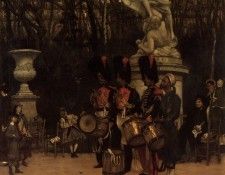Beating the Retreat in the Tuileries Gardens. Tissot,  