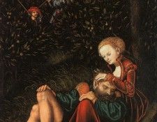 Cranach d.a. Samson and Delilah, 1529, tempera and oil on wo. ,  