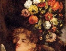Courbet Gustave Head Of A Woman With Flowers. , 