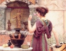 Godward  At the Garden Shrine Pompeii. ,  