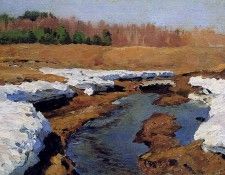 Levitan Isaac Spring last snow Sun. , 