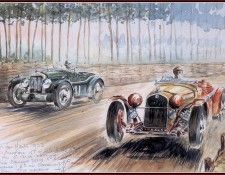 c 1933 the alfa passes the tiny 4 cil mg midget c.  