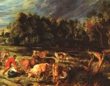 Rubens Landscape with Cows ca 1636 Alte Pinakothek Munchen. ,  