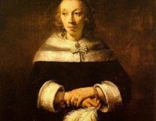 REMBRANDT PORTRAIT OF A LADY WITH AN OSTRICH-FEATHER FAN C.1. ��������� ������� ��� ����