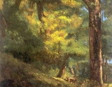 Courbet Gustave Deux Chevre Uils Dans la Foret. , 