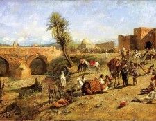 Weeks Edwin Lord Arrival of a Caravan Outside The City of Morocco. ,  