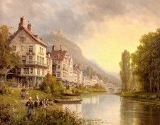 Kuwasseg Charles Euphrasie Au Bord De La Riviere. Kuwasseg, ������ Euphrasie �������