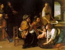 Gentileschi,A. The Birth of St. John the Baptist, 1635, oil . �����������, ������