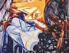goncharova the weaver (loom + woman) 1912-13. , 