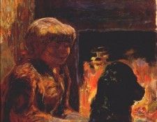 bonnard woman with dog c1906.  
