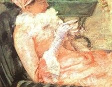 CASSATT - THE CUP OF TEA, 1879, OIL ON CANVAS.  