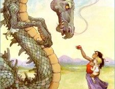 HymanTS-01 TheSerpentSlayer-FrontisPiece-sj. , Trina Schart