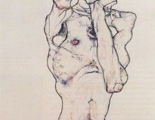 Schiele Standing Male Nude with Red Loincloth, 1914, Graphis. , 