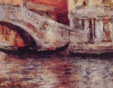 Gondolas Along Venetian Canal. ,  