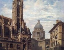 A View of The Pantheon and the Church of Saint-Etienne Du Mont Paris. , 