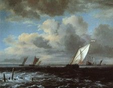 Ruisdael Rough Sea, 1670, oil on canvas, Museum of Fine Arts. ,  