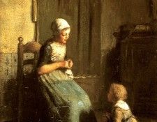 Neuhuijs Albert The Knitting Lesson. Neuhuys, �������