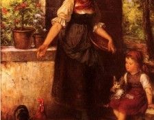 Epp Rudolf Feeding The Chickens. , 