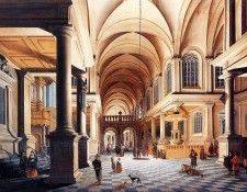 Blieck de Daniel Church interior by night Sun . ,  Met De
