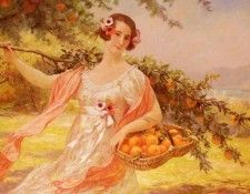 Deully Eugene Auguste Francois Femme Aux Oranges. Deully,   