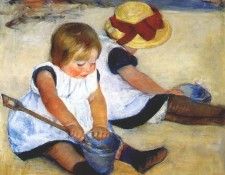 cassatt children by the shore 1885.  