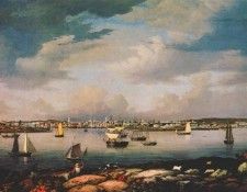 lane gloucester harbor from rocky neck 1844. ,  