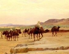 Girardet Eugene Alexis Caravanes De Sel Dans Le Desert. ,  