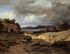 Corot The Roman Campagna aka La Cervara. ����, ���-������-������