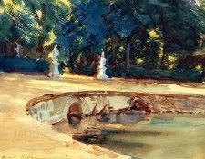 Sargent John Singer Pool in the Garden of La Granja. ,  