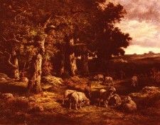 Ceramano Charles Ferdinand Le Troupeau De Moutons. Ceramano  