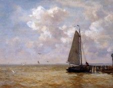 Tholen Willem Botter at dam in the Zuiderzee Sun . , 