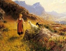 Dahl Hans An Alpine Landscape With A Shepherdess And Goals. , 