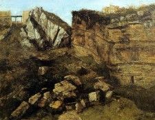 Courbet Gustave Crumbling Rocks. , 