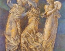 Burne Jones Sir Edward Coley Three Female Figures  Dancing And Playing. -   