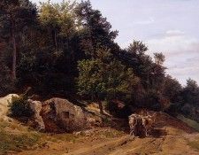 ������ ������, Waldweg mit Ochsengespann 1858. ����������� ��������� �����