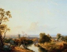 Schelfhout Andreas Riverlandscape Sun. Schelfhout, 