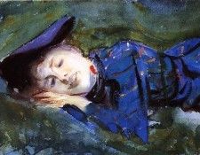 Sargent John Singer Violet Resting on the Grass. ,  