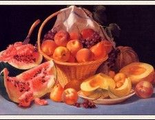 bs-ahp- John F Francis- Still Life With Melons- Peaches- Grapes. ,  F