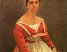 COROT - PORTRAIT OF MME. LEGOIS, 1838, OIL ON CANVAS. ����
