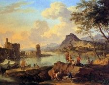 Heusch de Jacob Italian river view Sun . Heusch, 
