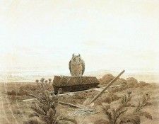 FRIEDRICH Caspar David Landscape With Grave Coffin And Owl. ,  