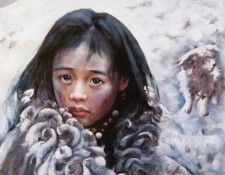 Aio Xun Original Oil Painting SNOWSTORM SWEEPING TRUO11. , 