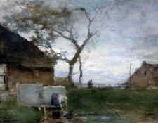 Weissenbruch Hendrik Johannes The washing place Sun. Weissenbruch,  