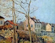 Sisley Alfred Village at the edge of the forest Sun. , 