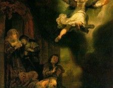 Rembrandt - The Archangel Leaving the Family of Tob.    