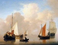 Os van Jan Dutch ships resting on a calm sea Sun . , 